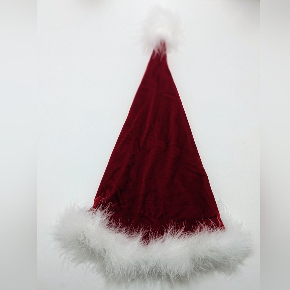 Festive Red Santa Hat with White Trim